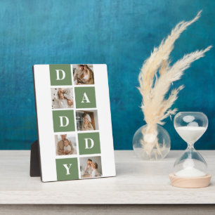 Modern Collage Photo & Happy Fathers Day Gift Plaque