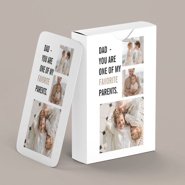 Modern Collage Photo & Happy Fathers Day Gift Playing Cards (Creator Uploaded)