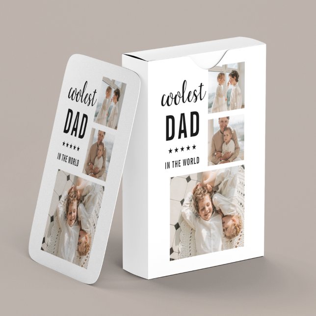 Modern Collage Photo Happy  Fathers Day Gift Playing Cards (Creator Uploaded)