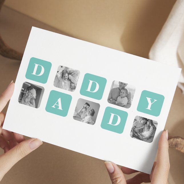 Modern Collage Photo  Happy Fathers Day Gift Postcard (Creator Uploaded)