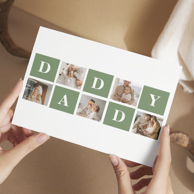 Modern Collage Photo & Happy Fathers Day Gift Postcard (Creator Uploaded)