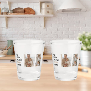 Modern Collage Photo & Happy Fathers Day Gift Shot Glass
