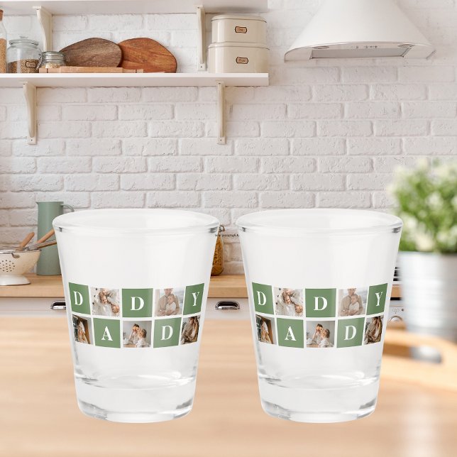 Modern Collage Photo & Happy Fathers Day Gift Shot Glass (Creator Uploaded)