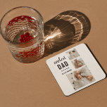 Modern Collage Photo Happy  Fathers Day Gift Square Paper Coaster<br><div class="desc">The "Modern Collage Photo Colourful Best Dad Ever Gift" is a personalised and unique present for any dad who deserves to be celebrated. The gift is a collage photo made up of several individual images that have been carefully arranged to create a stunning and eye-catching design. The gift is a...</div>