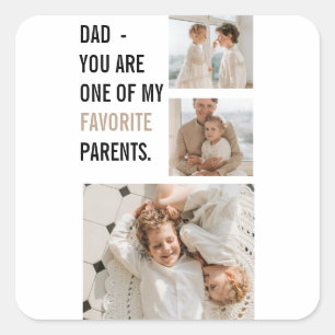Modern Collage Photo & Happy Fathers Day Gift Square Sticker