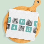 Modern Collage Photo  Happy Fathers Day Gift Tea Towel<br><div class="desc">Introducing the Modern Collage Photo Happy Father's Day Gift in a mint colour theme. This unique and personalised gift is designed to celebrate the special bond between a father and their loved ones.The Modern Collage Photo Happy Father's Day Gift is a beautifully crafted collage frame that can be customised with...</div>