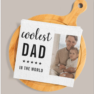 Modern Collage Photo Happy  Fathers Day Gift Tea Towel