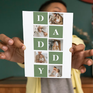 Modern Collage Photo & Happy Fathers Day Gift Thank You Card