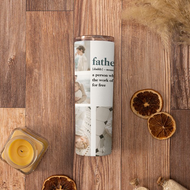 Modern Collage Photo Happy Fathers Day Gift Thermal Tumbler (Creator Uploaded)