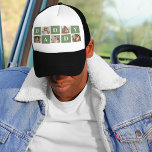 Modern Collage Photo & Happy Fathers Day Gift Trucker Hat<br><div class="desc">A modern collage photo is a creative way to celebrate and honour someone special in your life, such as your father, on Father's Day. It involves compiling various photos and arranging them together in a visually appealing manner to create a cohesive and meaningful composition. To create a modern collage photo...</div>