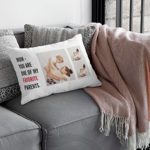 Modern Collage Photo & Happy Mothers Day Gift Lumbar Cushion