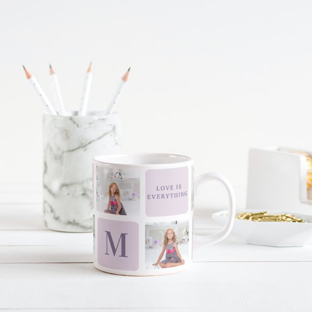 Modern Collage Photo Happy Mothers Day Purple Gift Mug (Creator Uploaded)
