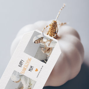 Modern Collage Photo Happy Thanksgiving Mum Gift Tags