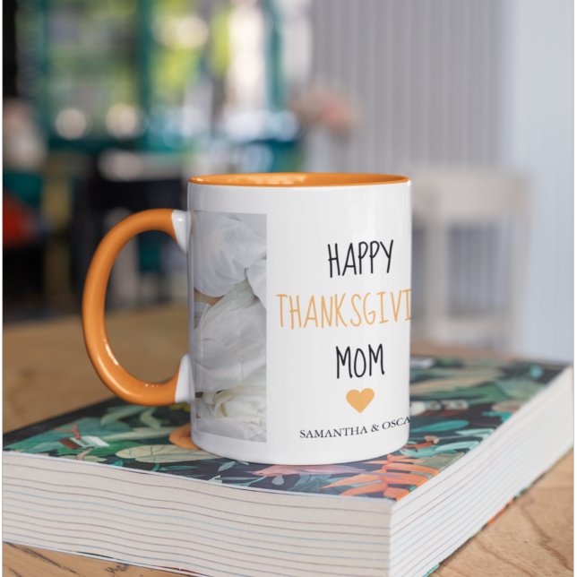 Modern Collage Photo Happy Thanksgiving Mum Mug (Creator Uploaded)