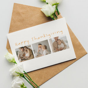 Modern Collage Photo & Happy Thanksgiving Postcard