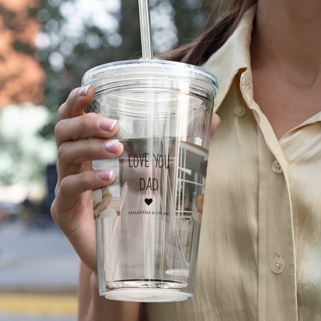 Modern Collage Photo & Love You Dad Gift Acrylic Tumbler (Creator Uploaded)