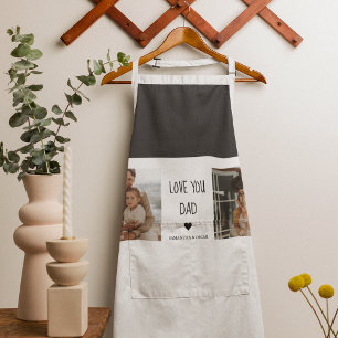 Modern Collage Photo & Love You Dad Gift Apron