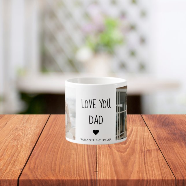 Modern Collage Photo & Love You Dad Gift Espresso Cup (Creator Uploaded)