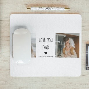 Modern Collage Photo & Love You Dad Gift Mouse Mat