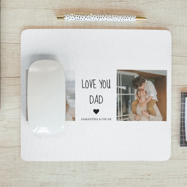 Modern Collage Photo & Love You Dad Gift Mouse Mat (Creator Uploaded)