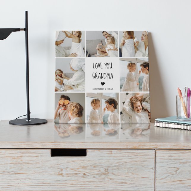 Modern Collage Photo Love You Grandma Best Gift Canvas Print (Creator Uploaded)