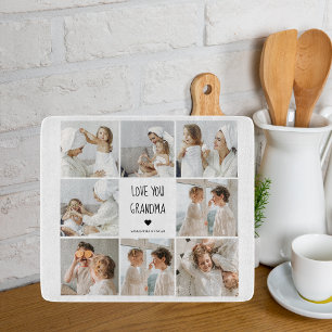 Modern Collage Photo Love You Grandma Best Gift Cutting Board