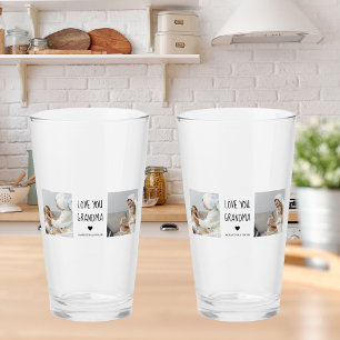 Modern Collage Photo Love You Grandma Best Gift Glass