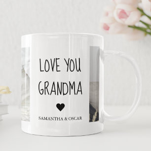 Modern Collage Photo Love You Grandma Best Gift Mug