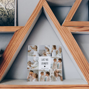 Modern Collage Photo Love You Grandpa Best Gift