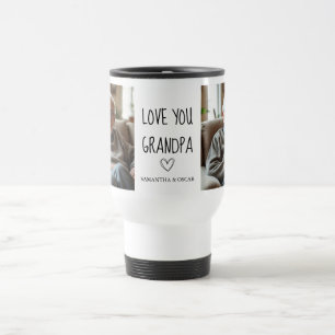 Modern Collage Photo Love You Grandpa Best Gift Travel Mug