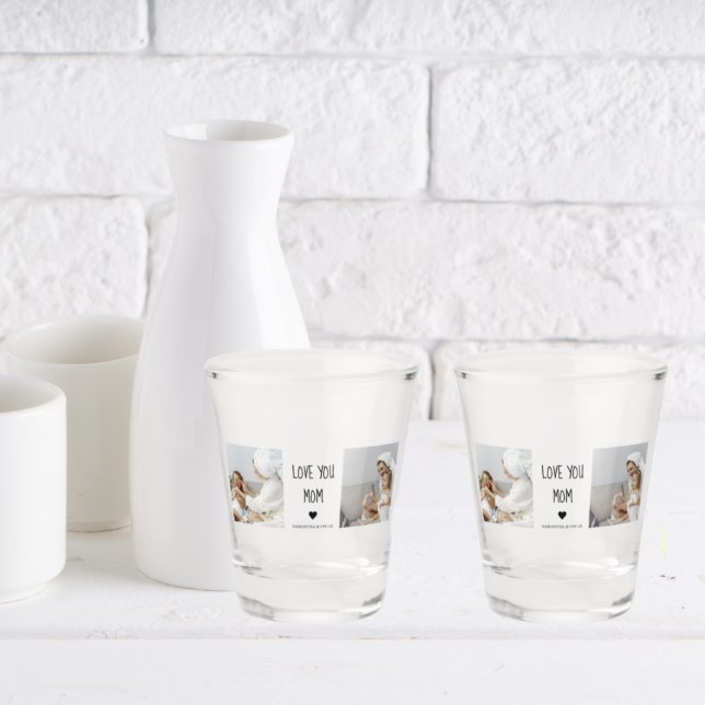 Modern Collage Photo Love You Mum Best Gift Shot Glass (Creator Uploaded)