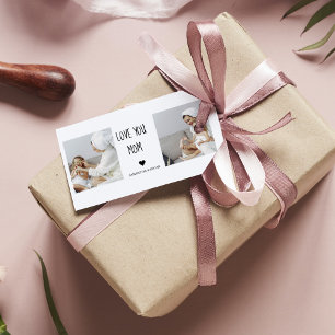 Modern Collage Photo Love You Mum Best Gift Tags