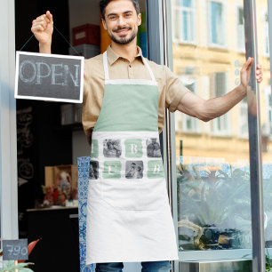 Modern Collage Photo Mint Best Hubby Gift Apron