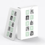 Modern Collage Photo Mint Best Hubby Gift Playing Cards<br><div class="desc">Modern Collage Photo Mint Best Hubby Gift is a personalised gift idea for husbands that combines the beauty of a photo collage with the charm of a mint frame. This unique gift is designed to showcase the most memorable moments shared by the couple, such as their wedding day, romantic dates,...</div>