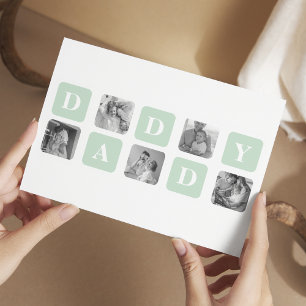 Modern Collage Photo Mint & Happy FathersDay Gift