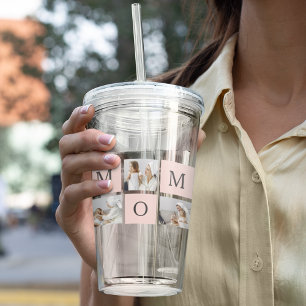 Modern Collage Photo & Pastel Pink Mummy Gift Acrylic Tumbler