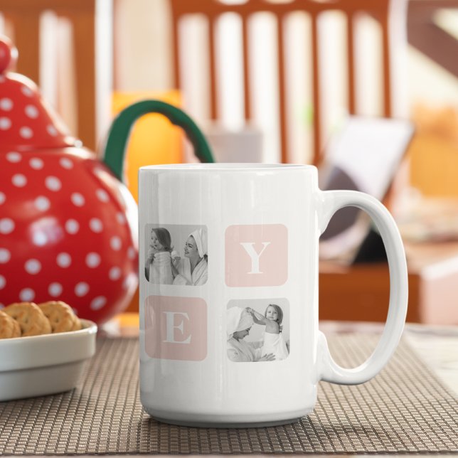 Modern Collage Photo & Pink Gift For Lovely Wifey Coffee Mug (Creator Uploaded)
