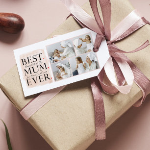 Modern Collage Photo Pink Happy Mothers Day Gift Tags