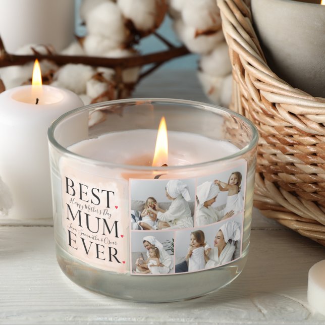 Modern Collage Photo Pink Happy Mothers Day Rectangular Sticker (Creator Uploaded)