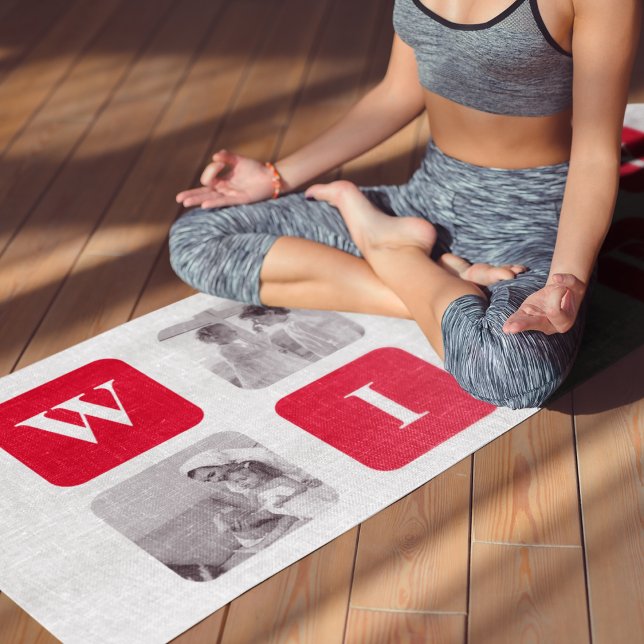 Modern Collage Photo & Red Gift For Lovely Wifey Yoga Mat (Creator Uploaded)