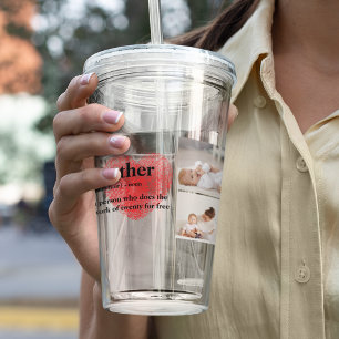 Modern Collage Photo & Red Heart Mother Gift Acrylic Tumbler