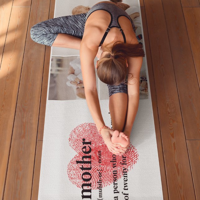 Modern Collage Photo & Red Heart Mother Gift Yoga Mat (Creator Uploaded)