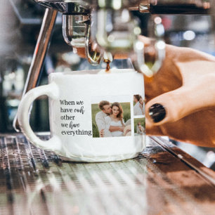 Modern Collage  Photo Romantic Couple Quote Gift Espresso Cup