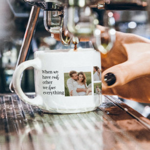 Modern Collage  Photo Romantic Couple Quote Gift Espresso Cup