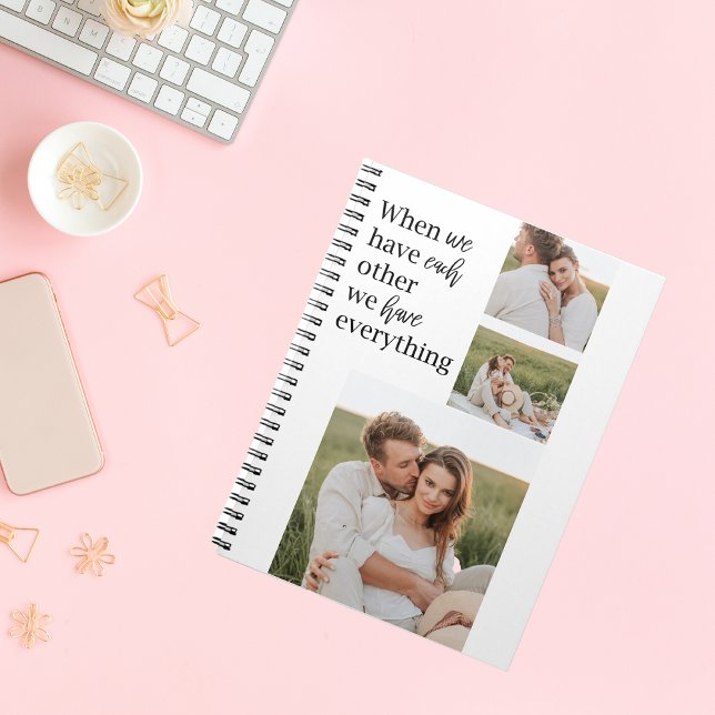 Modern Collage  Photo Romantic Couple Quote Gift Notebook (Creator Uploaded)