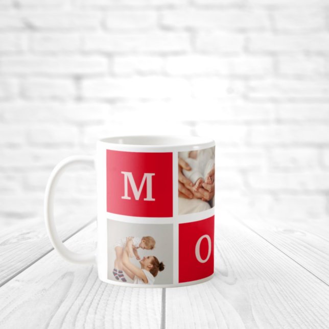 Modern Collage Photo & Text Best Mum Ever Gift Coffee Mug (Creator Uploaded)