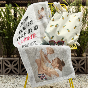 Modern Collage Photo & Text Happy Mothers Day Gift Bath Towel Set