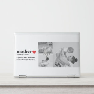 Modern Collage Photo & Text Red Heart Mother Gift HP Laptop Skin
