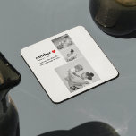 Modern Collage Photo & Text Red Heart Mother Gift Square Paper Coaster<br><div class="desc">Modern Collage Photo & Text Red Heart Mother Gift</div>