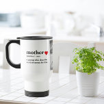 Modern Collage Photo & Text Red Heart Mother Gift Travel Mug<br><div class="desc">Modern Collage Photo & Text Red Heart Mother Gift</div>